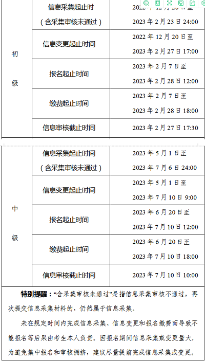 合肥市2023年<a href='http://m.geqayvz.cn/cjkj/' target='_blank'><u>初級會計師</u></a>考試報名信息采集時間：2022年12月20日至2023年2月23日